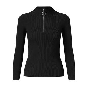 Pullover Sweater Knit Zip-up